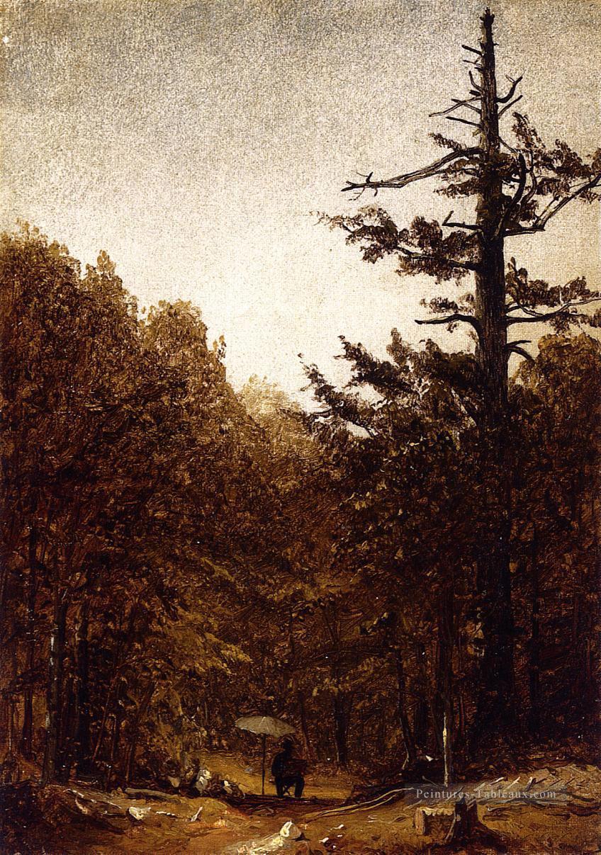 Un paysage de route forestière Sanford Robinson Gifford Peintures à l'huile